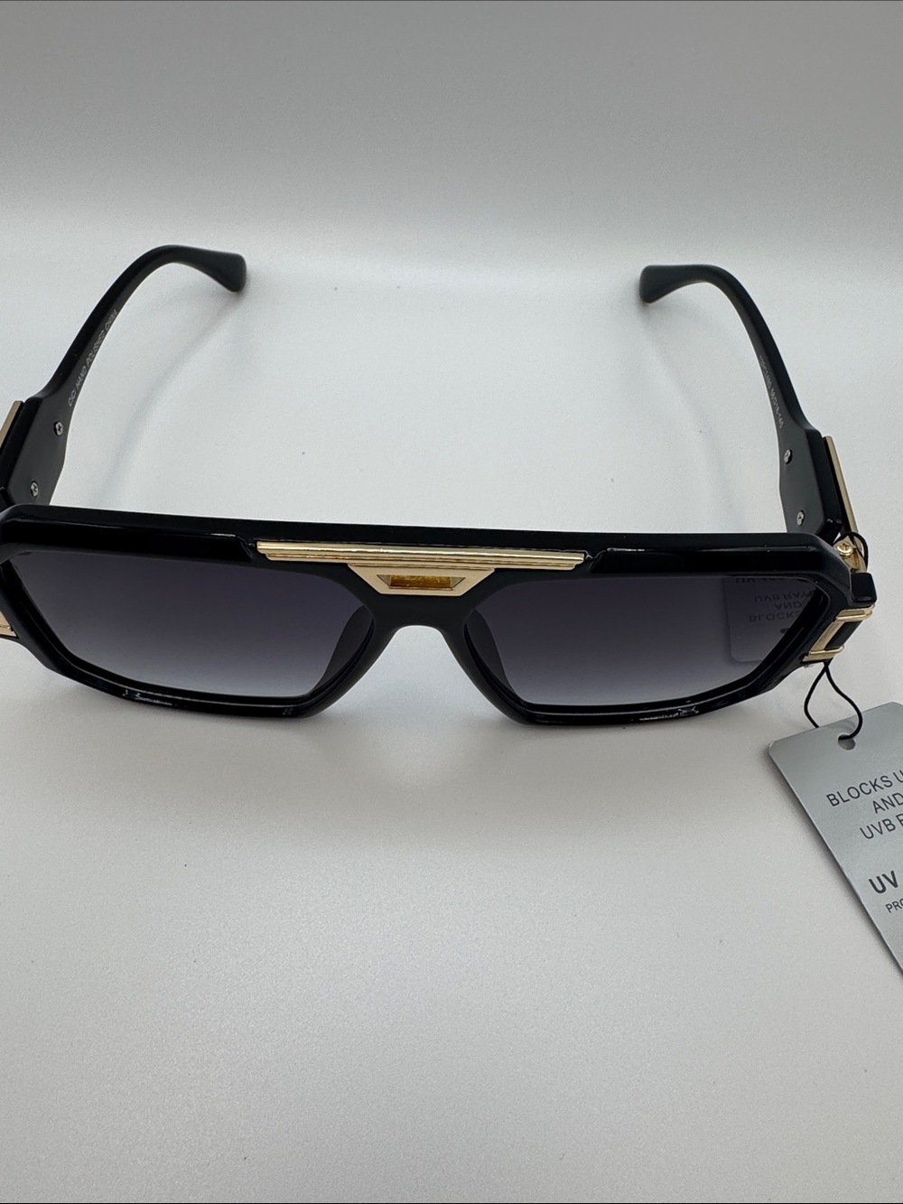 Black and Gold Men's Fashion Sunglasses - Picture 3 of 11